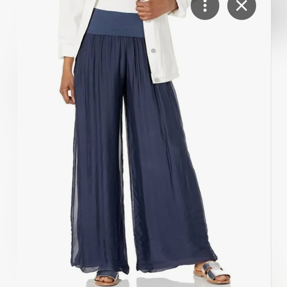 Made in Italy 100% Silk Trouser With Elasticated Waistband